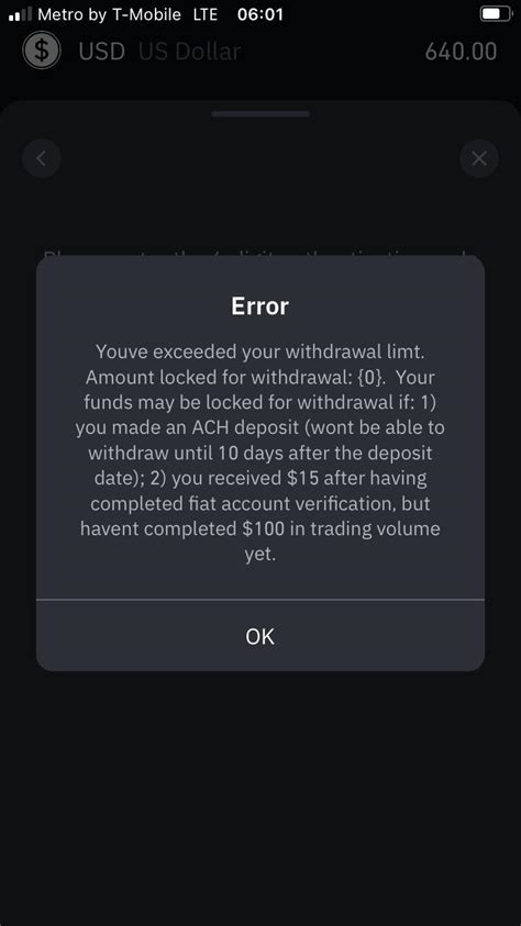 binance withdrawal error message